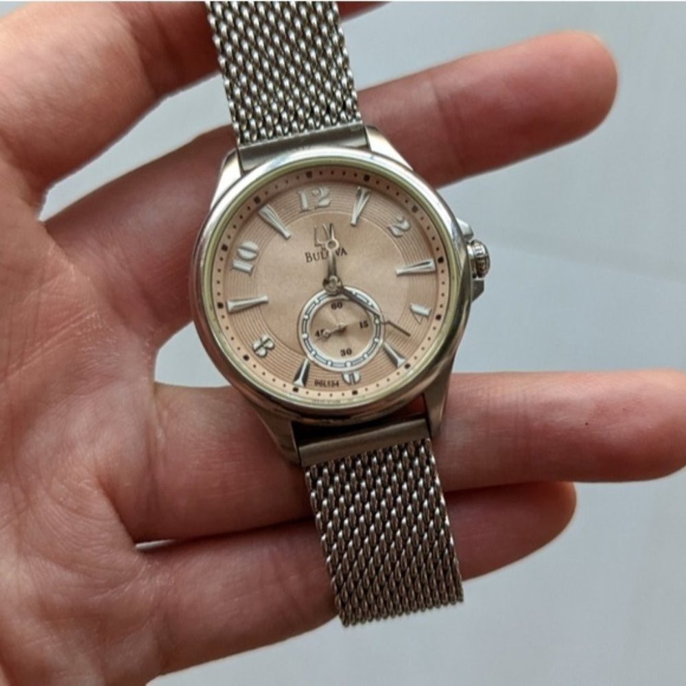 Bulova Silver and Cream Women's Watch